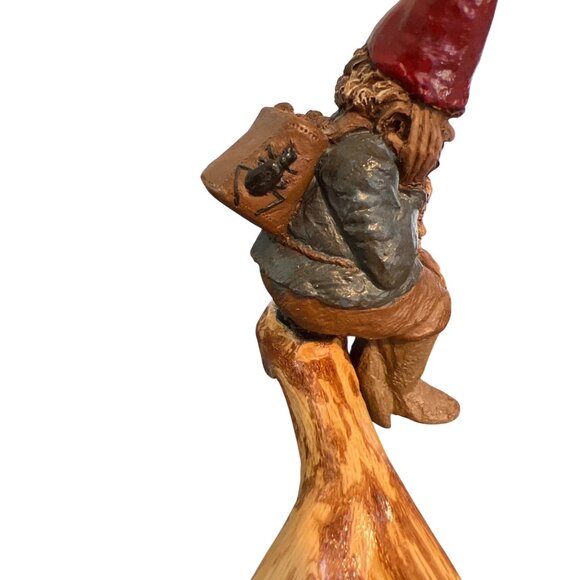 Vintage Tom Clark Bailey Gnome Shelf Sitter Wood Stump Hook Loop 1986 Estate 4" - Picture 5 of 6
